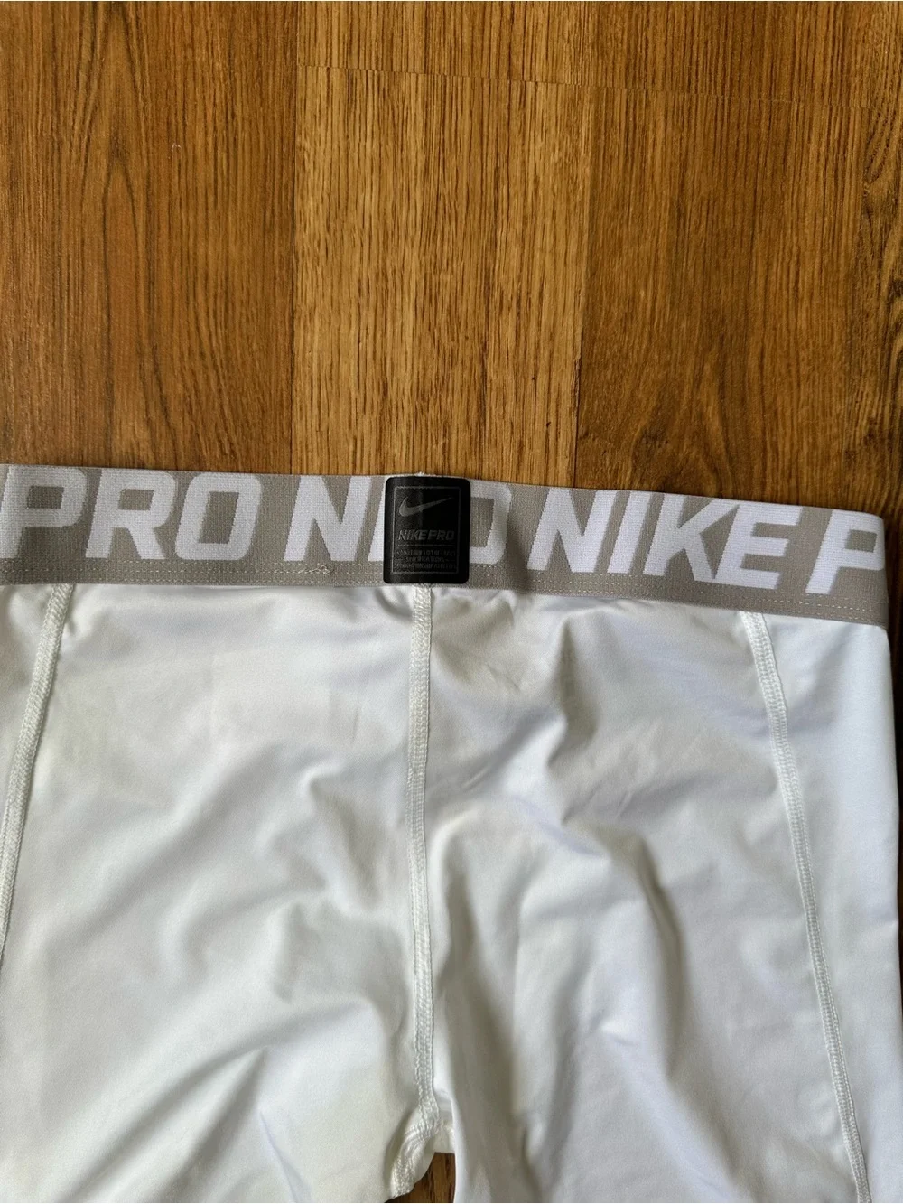 Nike Pro Compression Tights Mens Large White Dri Fit Athletic Training Pants